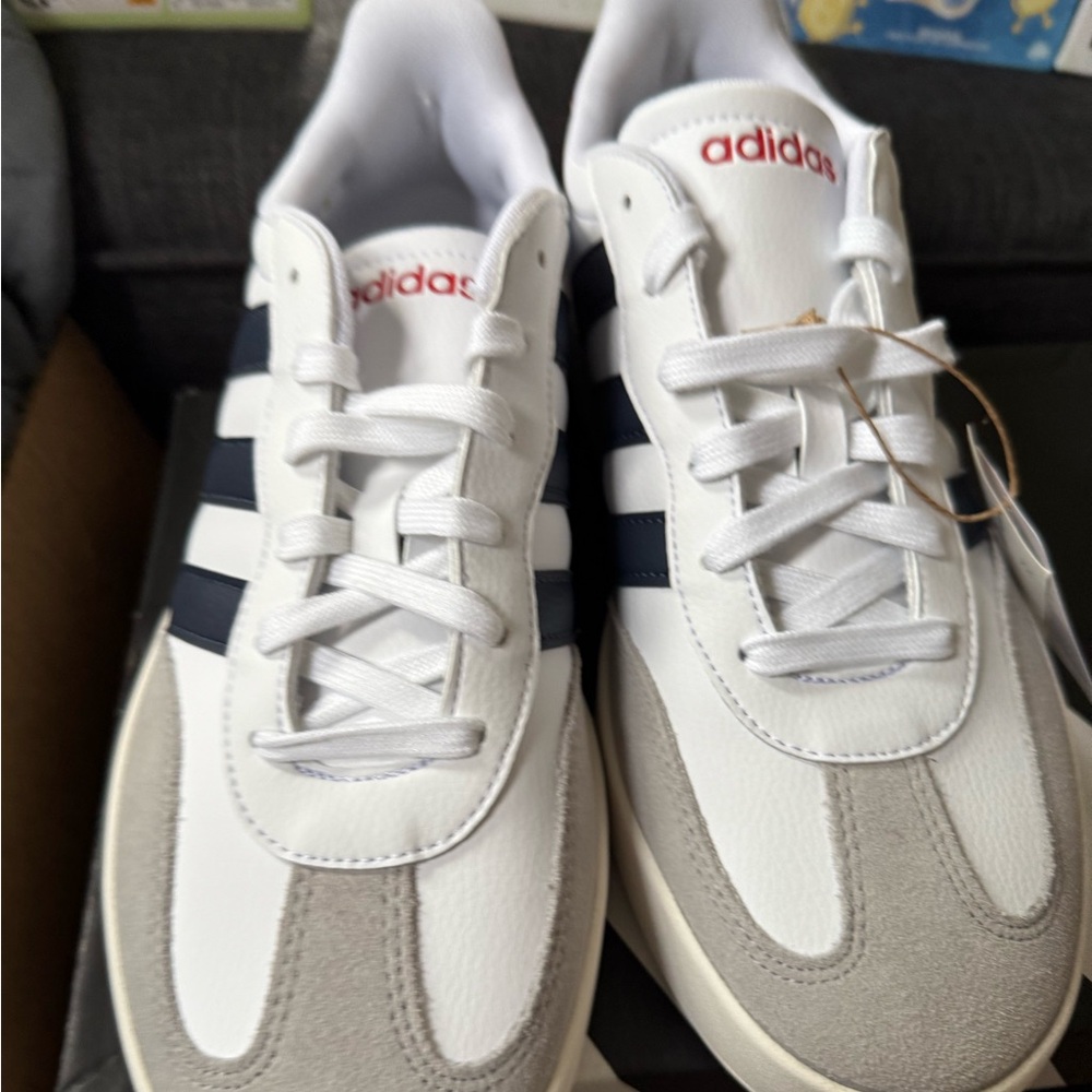 Adidas Men's White, Gray, and Black Sneakers